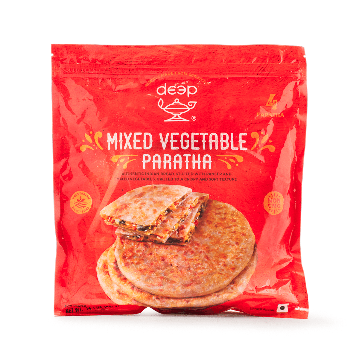 Deep Mix Vegetable Paratha 4pcs, Frozen 14.1 oz