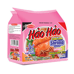 Acecook Hao Hao Hot Sour Shrimp Flavor Instant Noodle (Pack of 5) 13.6 oz