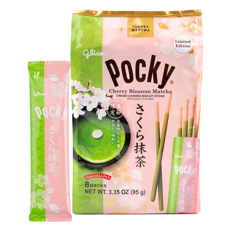 glico✩.*˚ Get Glico Pocky Cherry Blossom Matcha Flavor Family Size