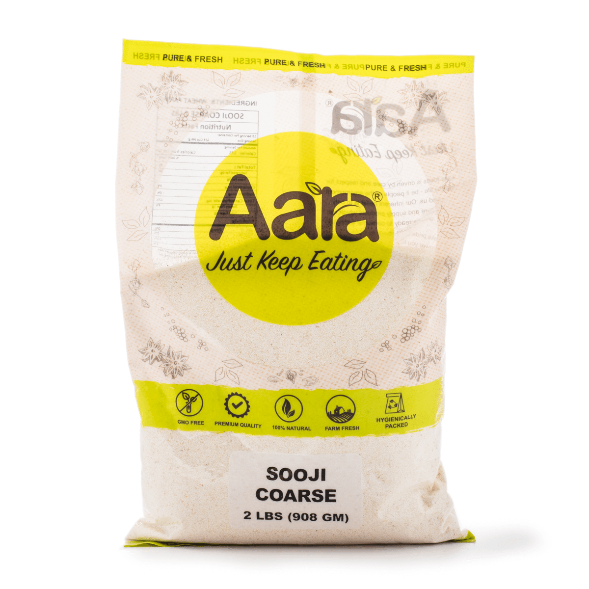 Aara Sooji Rava (Course) Semolina Flour 2 lb*20 pack