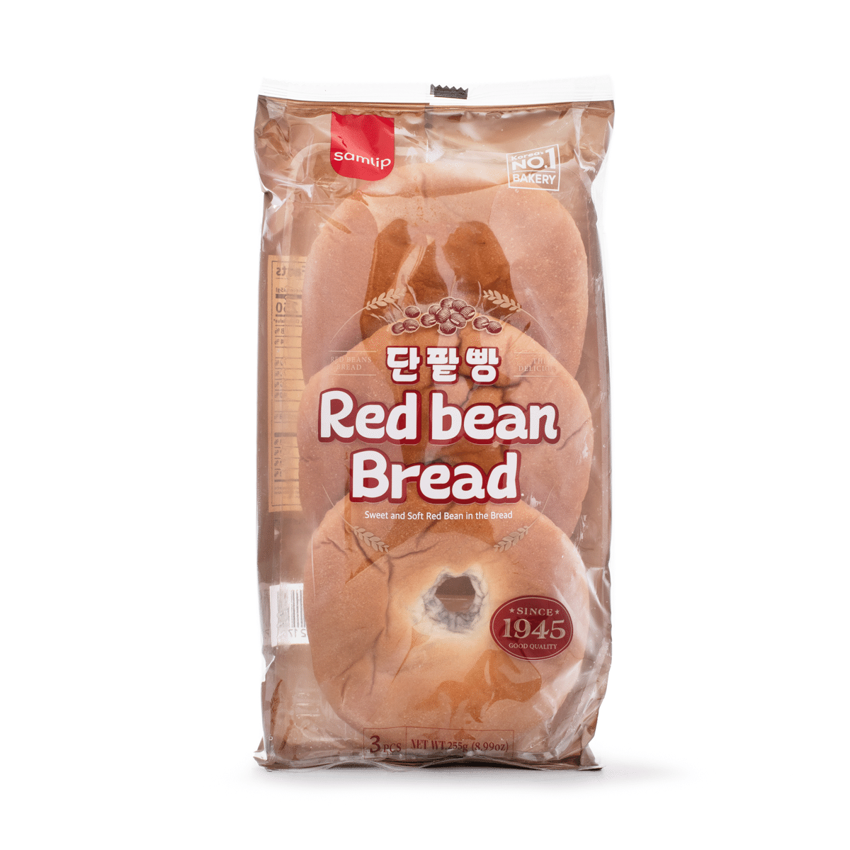 Samlip Red Bean Paste Filled Bread 3pcs, Frozen 255 g
