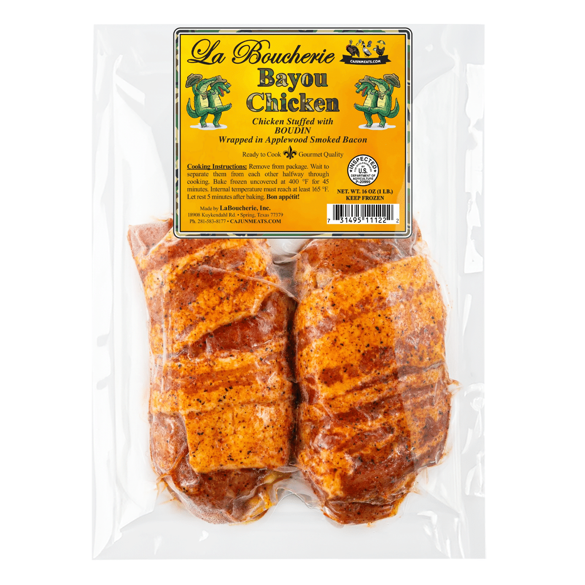 Cajun Style Bayou Boudin Chicken Thigh, Frozen 16 oz