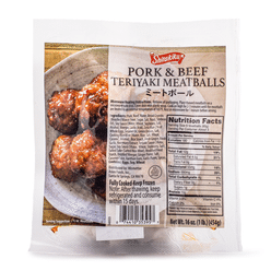 Shirakiku Pork and Beef Teriyaki Meatballs, Frozen 16 oz