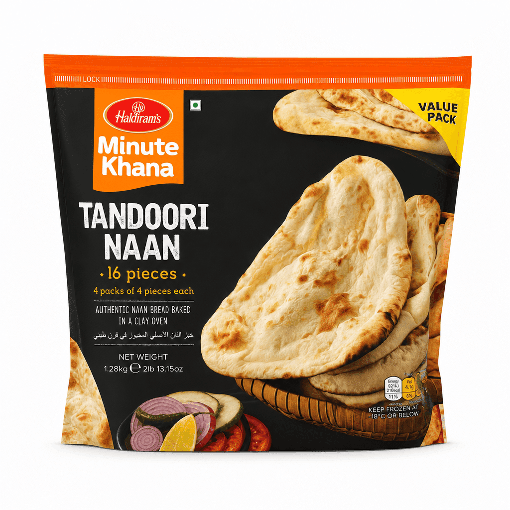 Haldiram Tandoori Naan 16 pieces 2lb - Value Pack 2 ปอนด์