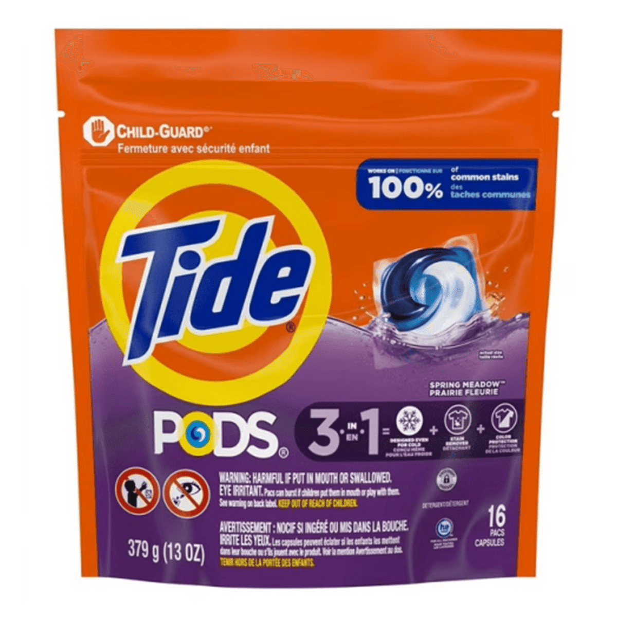 Tide Pods High Efficiency Laundry Detergent Pack, Spring Meadow, 13 oz, 16 Ct 1 count