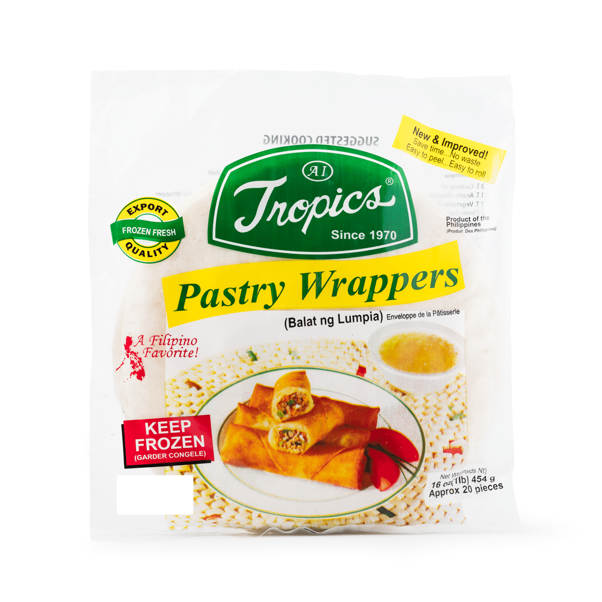 Tropics Lumpia Wrappers - Spring Roll, Frozen 16 oz