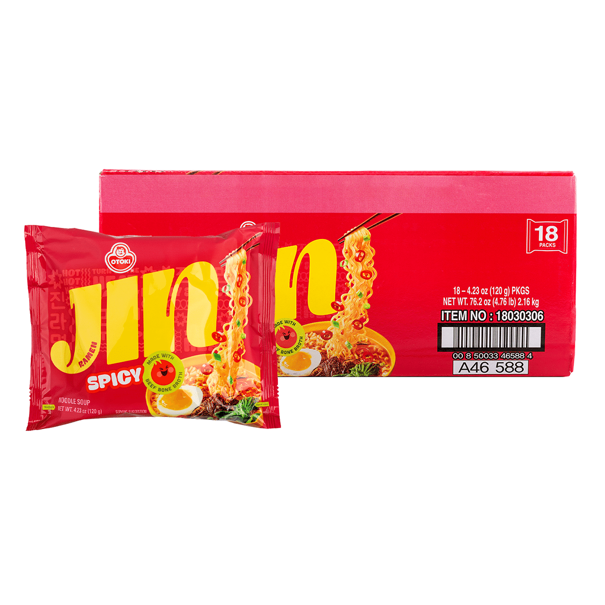 Otoki Jin Ramen Spicy 4.23 oz*18 pack