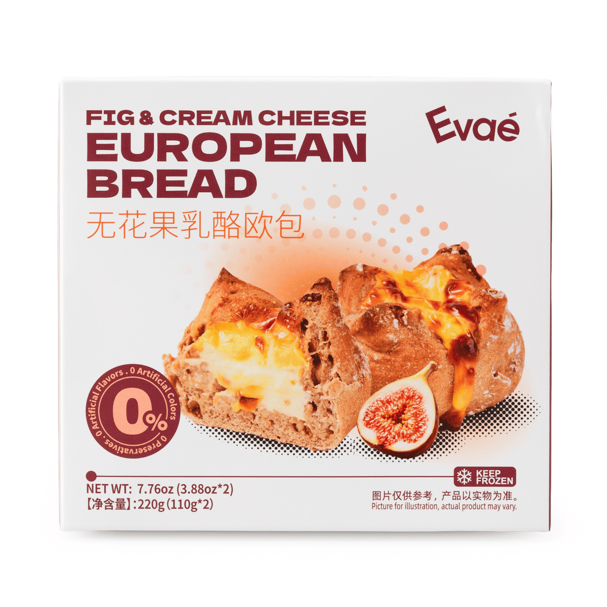 Evae Fig & Cream Cheese European Bread 2PC 220 그램