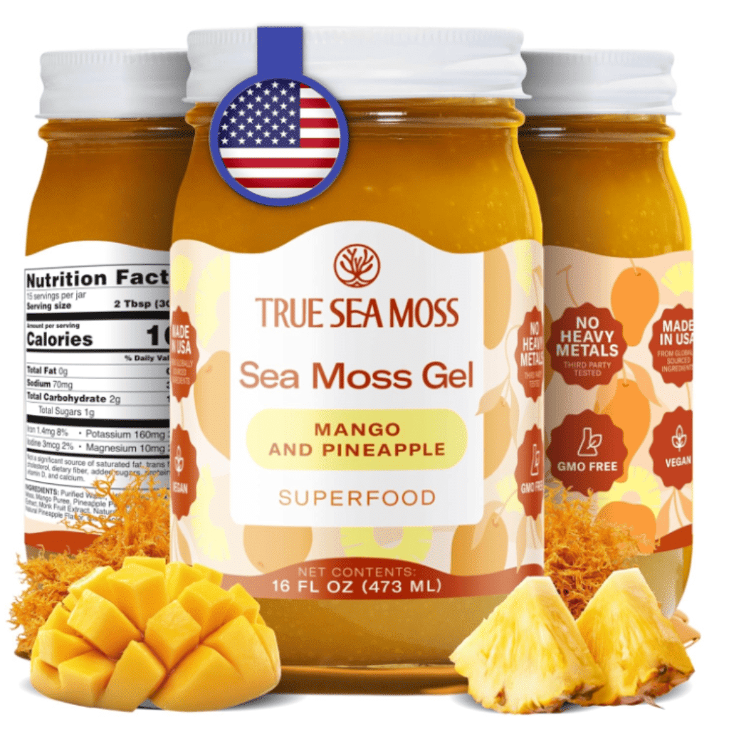 True Sea Moss Gel Superfood Mango and Pineapple 16 oz
