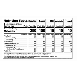 Taihe Noodles 5 value packs - Original Spicy Flavor 595 g