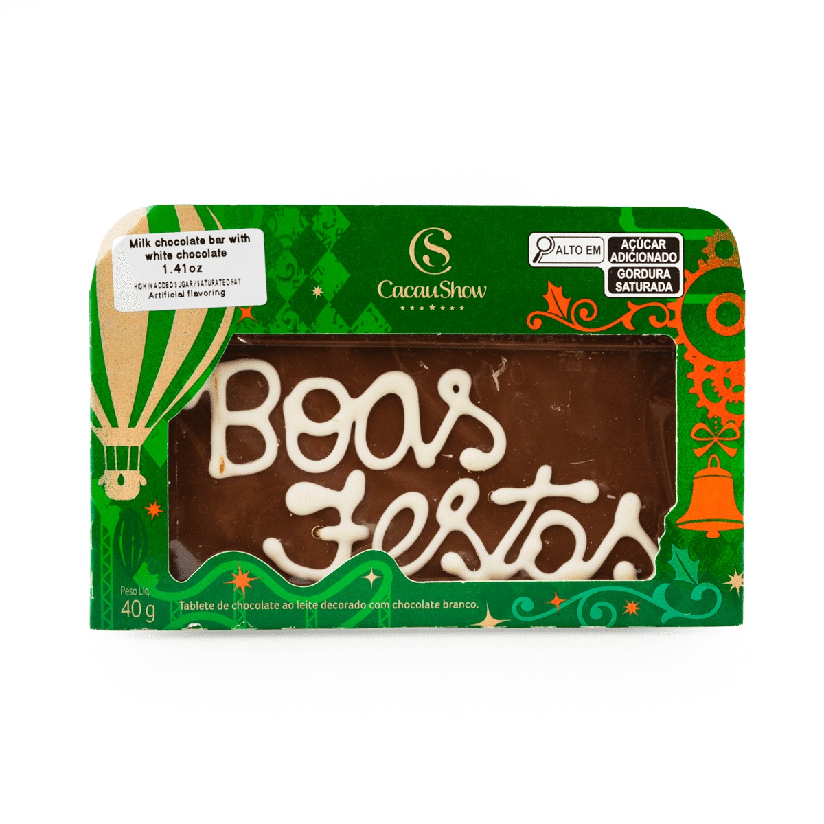 Barra de chocolate Feliz Navidad Caucau Show 40 gramo(s)