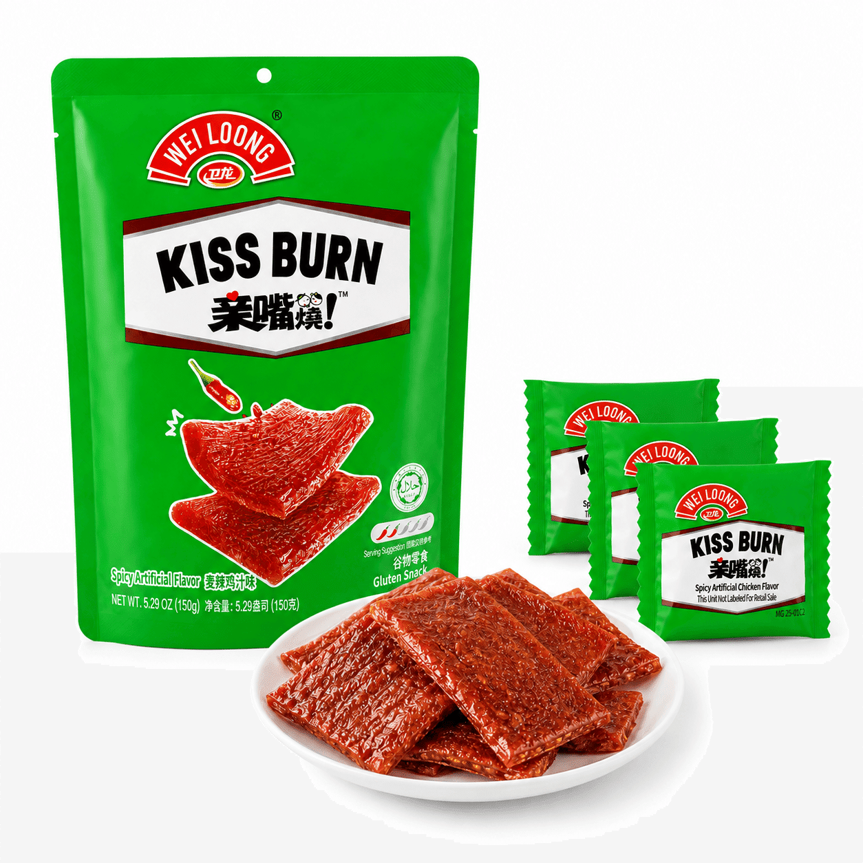 웨이롱 KISS BURN 매운 닭고기맛 스낵 150 그램