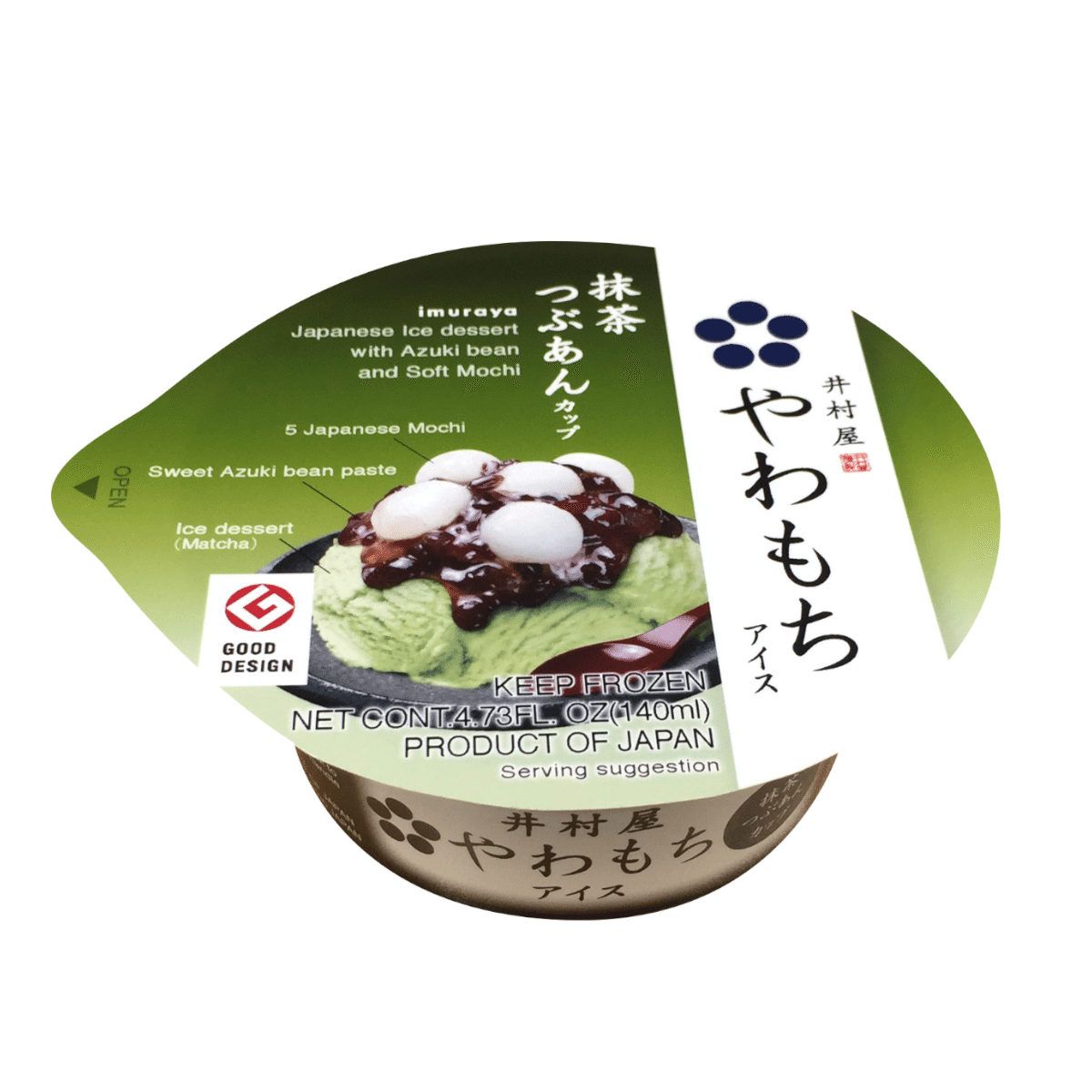 이무라야 야와모치 말차 팥 모찌 아이스크림 컵 2.99 온스