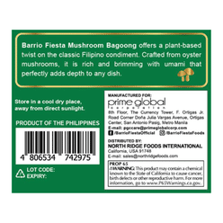 Barrio Fiesta Mushroom Bagoong Regular Sauteed Shrimp Paste 230 g