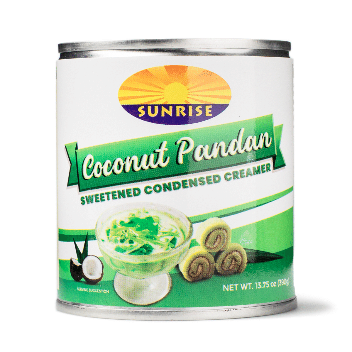 Creme Condensado Adoçado Sunrise, Sabor Coco Pandan 390 g
