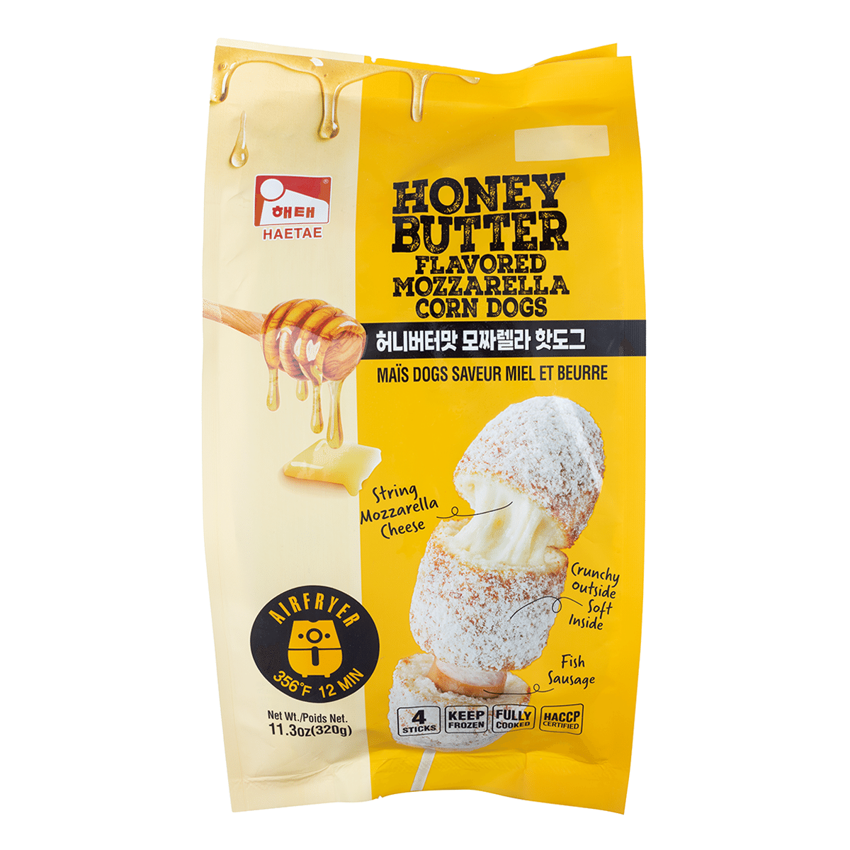 Xúc Xích Bột Ngô Chiên Phô Mai Mozzarella Haitai Vị Bơ Mật Ong 320 g