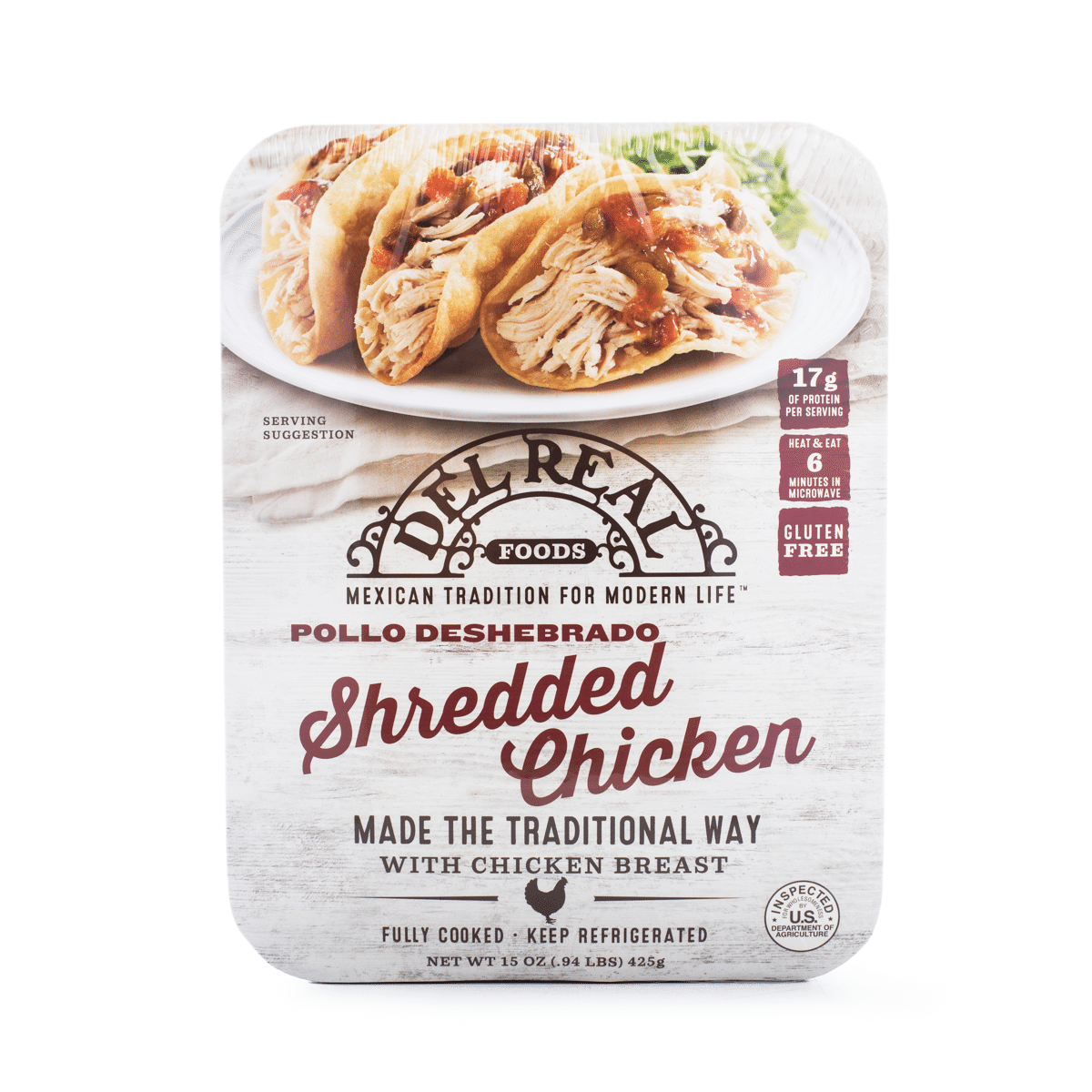 Del Real Cooked Shredded Chicken 12 oz