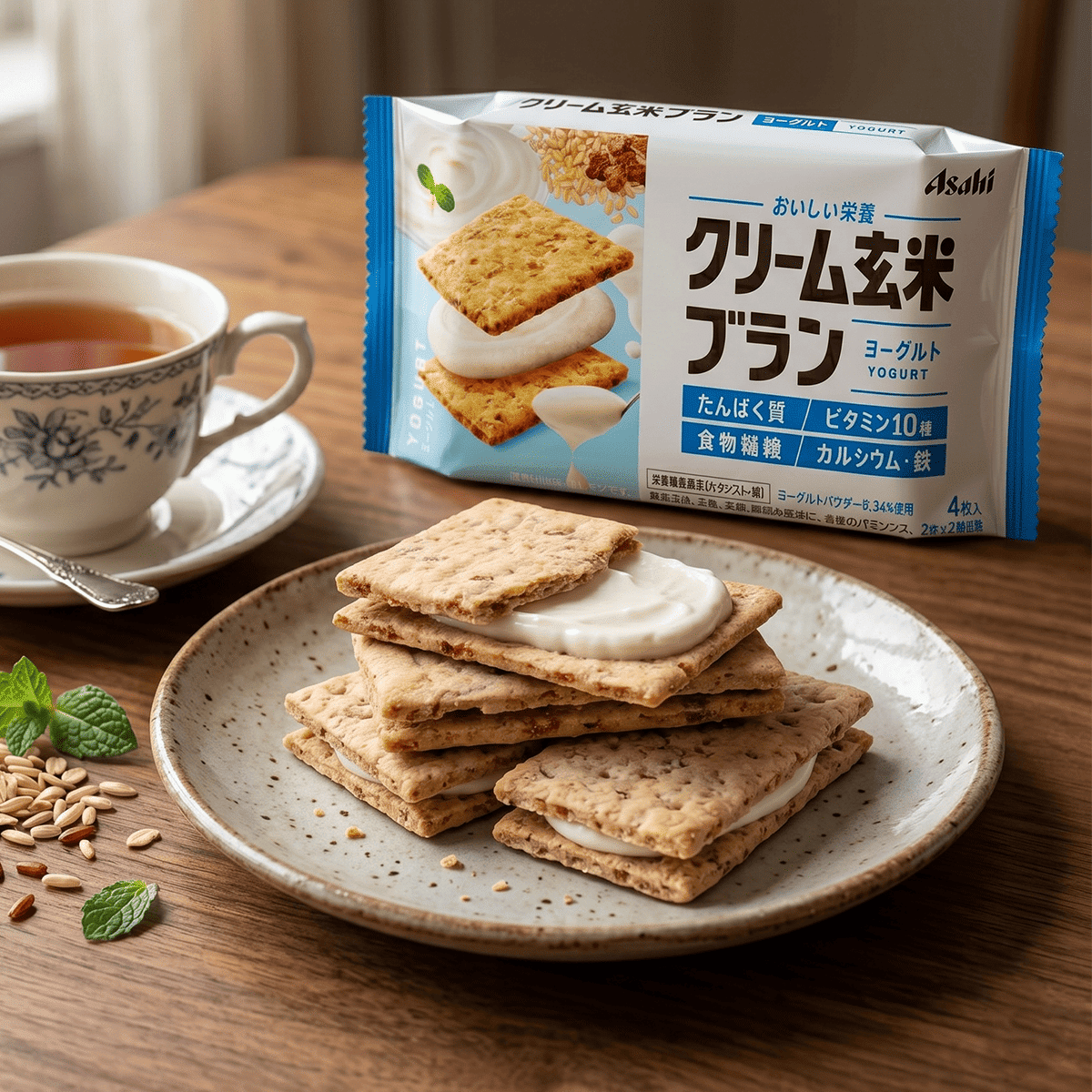 クリーム玄米ブラン ヨーグルト味 4枚入り 72 グラム