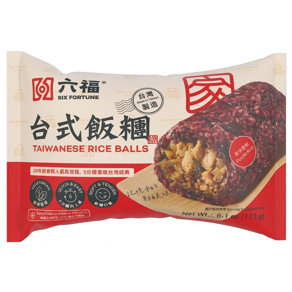 Six Fortune TAIWAN RICE BALLS PURPLE RICE 173 g