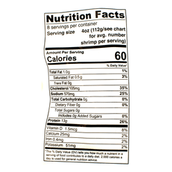 South America Peeled & Deveined Tail-Off White Shrimp 21-25ct, Frozen 2 lb