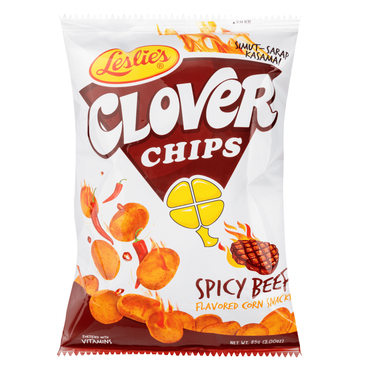 Leslie's Clover Chips Spicy Beef 85 그램