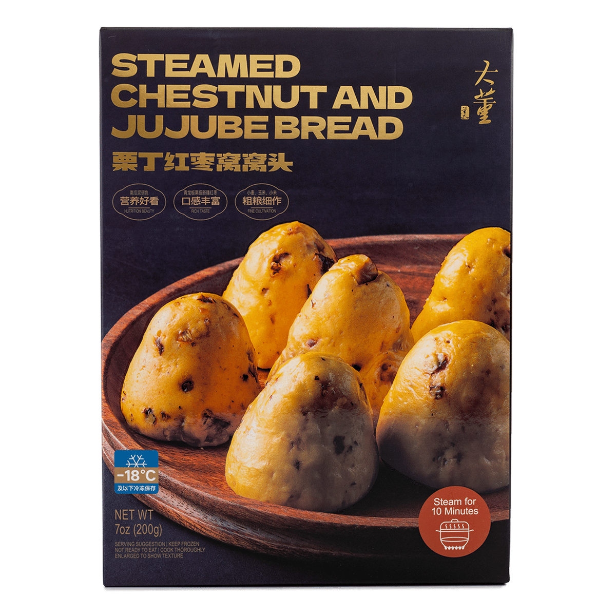 STEAMED CHESTNUT AND JUJUBE BREAD 6pc, Frozen 200 g