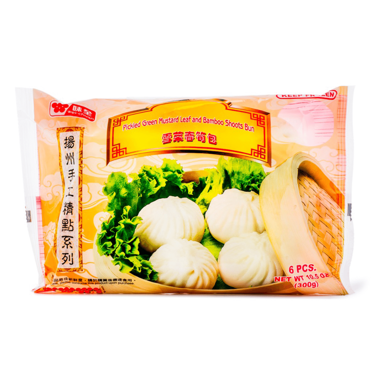 味全  扬州手工经典  雪菜春笋包  6个 冷冻 300 克