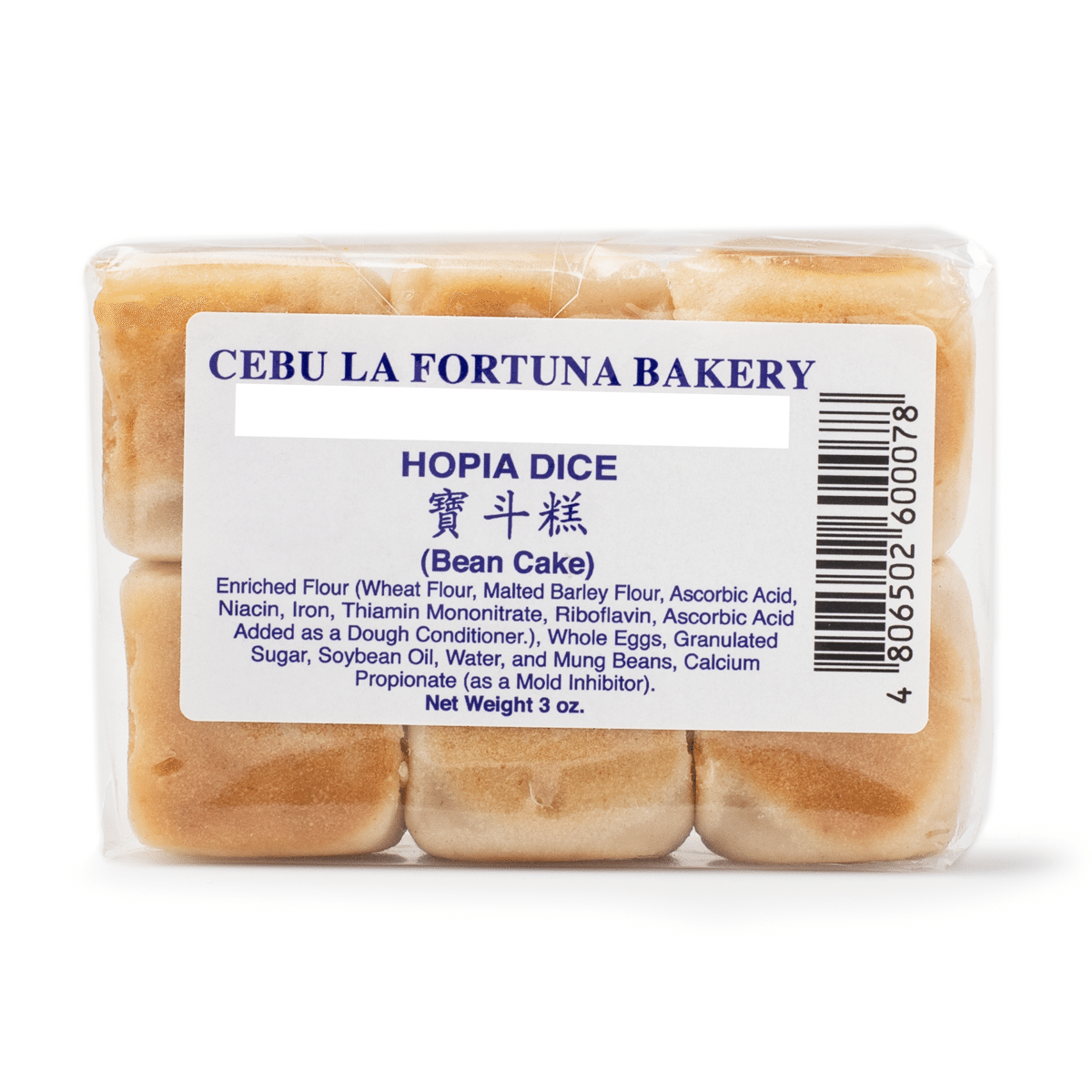 Cebu La Fortuna Bakery Hopia Dice (Bean Cake) 85 g