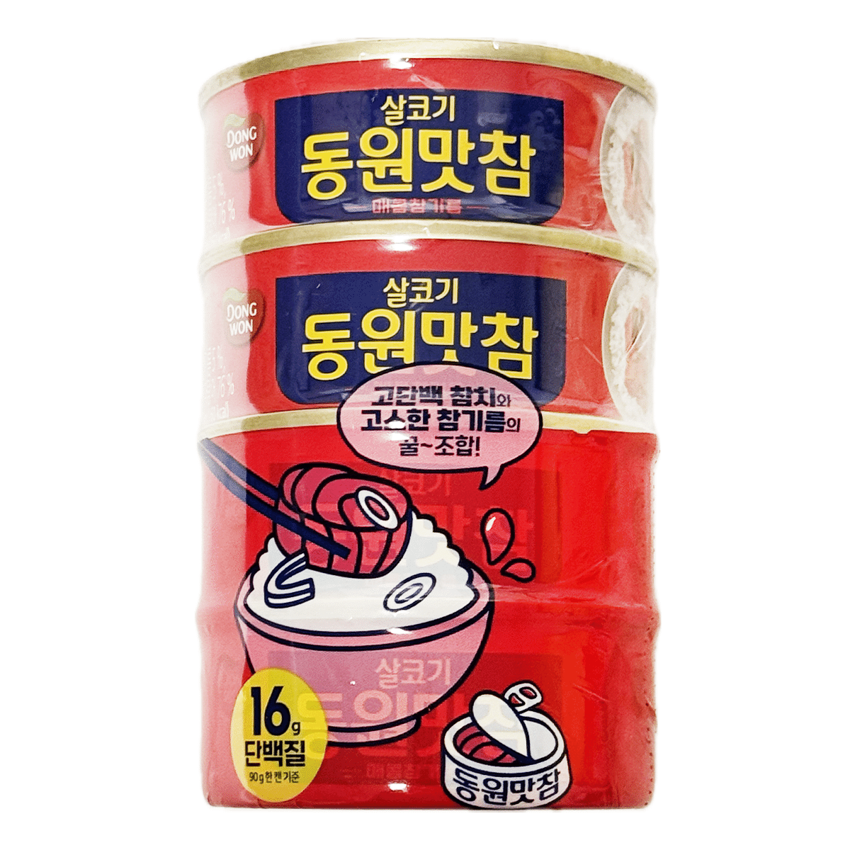 동원 맛참 매콤 참기름 번들 90 그램*4 캔