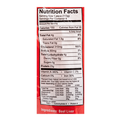 Beef Liver, 4 Individually Wrapped Slices, Frozen 1 lb