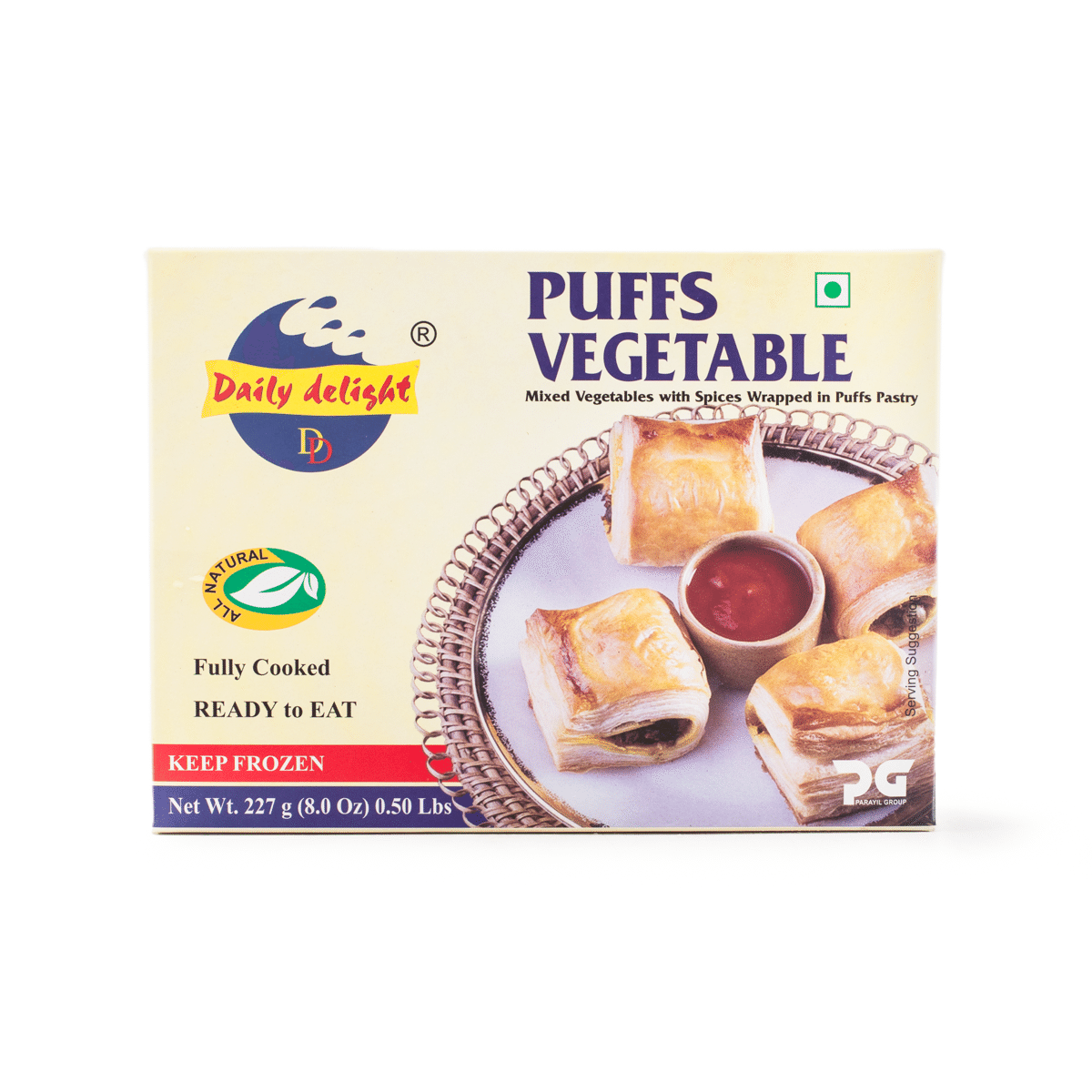 Daily Delight Vegetable Puffs (Mixed Vegetables with Spices Wrapped in Puffs Pastry) 227 g