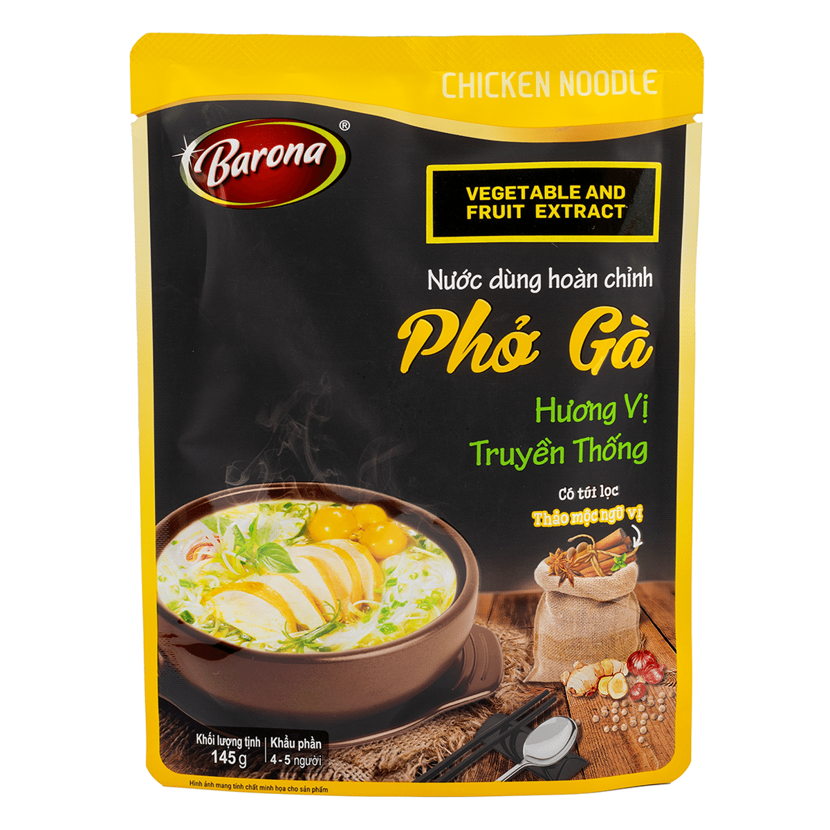 Salsa Barona para fideos de pollo con extracto de vegetales y frutas 145 gramo(s)