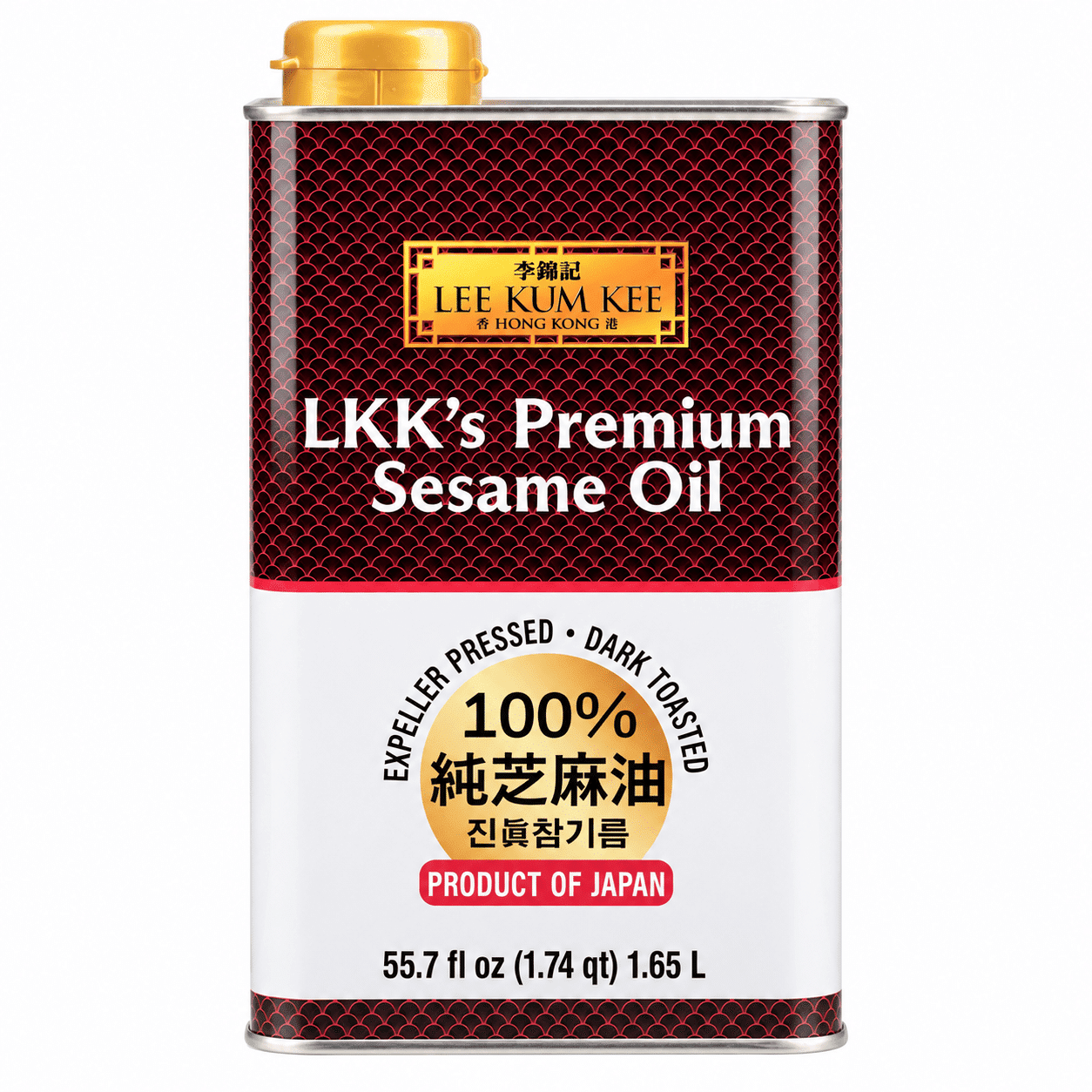 Lee Kum Kee Aceite de Sésamo 100% Premium Tostado Oscuro, Producto de Japón 55.7 onza(s) líquida(s)