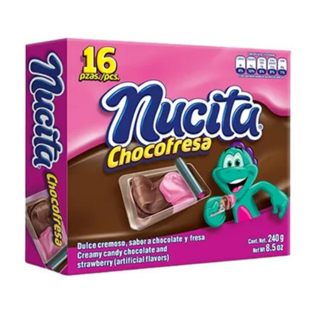 Nucita ลูกกวาดครีมรสช็อกโกแลตและสตรอว์เบอร์รี 0.52 ออนซ์*16 แพ็ค