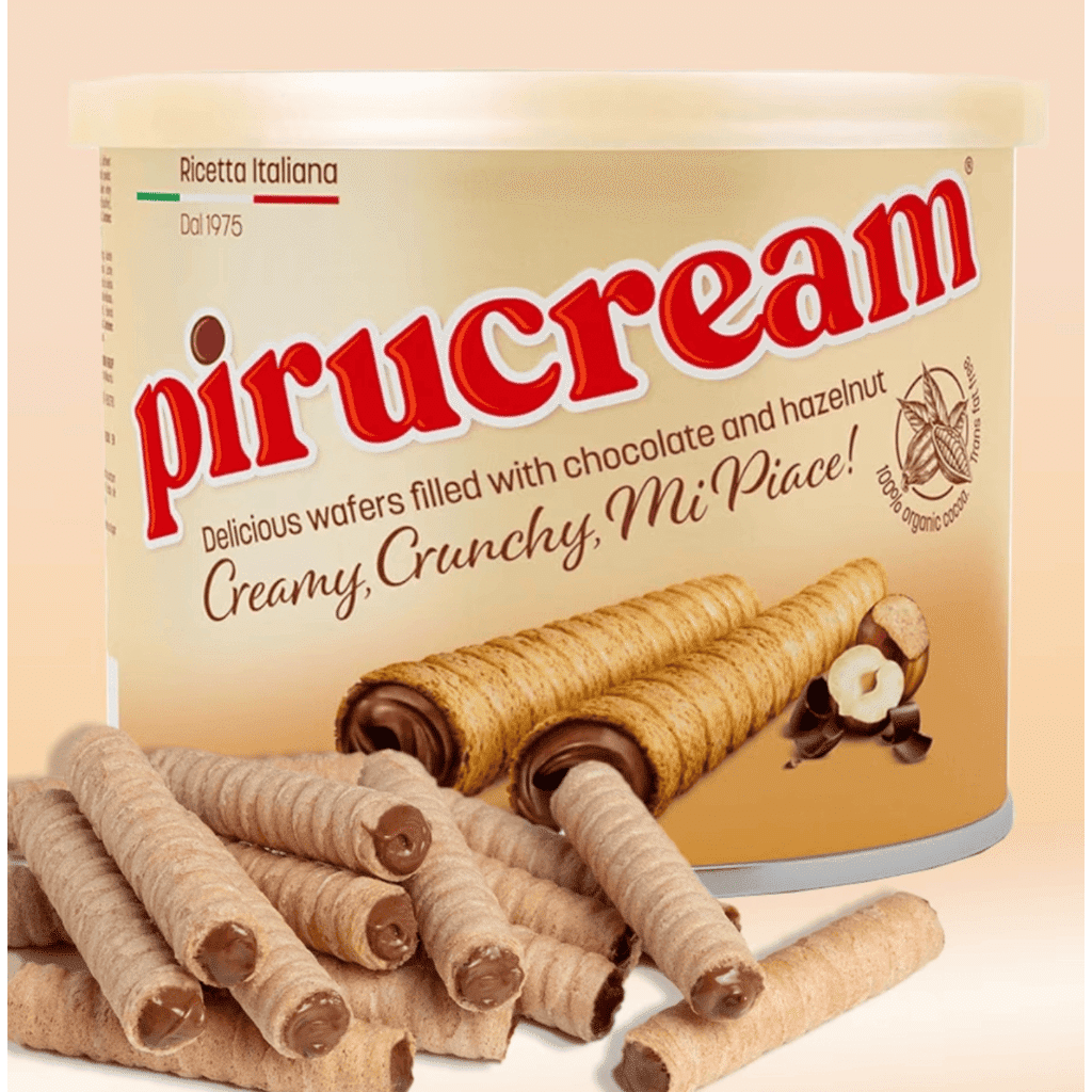 Pirucream Barquillos rellenos de delicioso chocolate y avellana 10.58 onza(s)