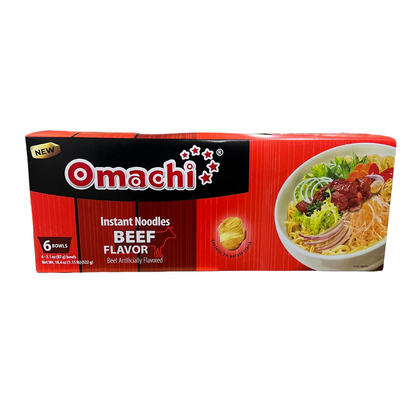 Fideos instantáneos Omachi sabor a carne 3.06 onza(s)*6 paquetes