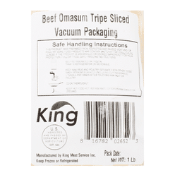 King White Beef Tripe shredded, Frozen 1 lb