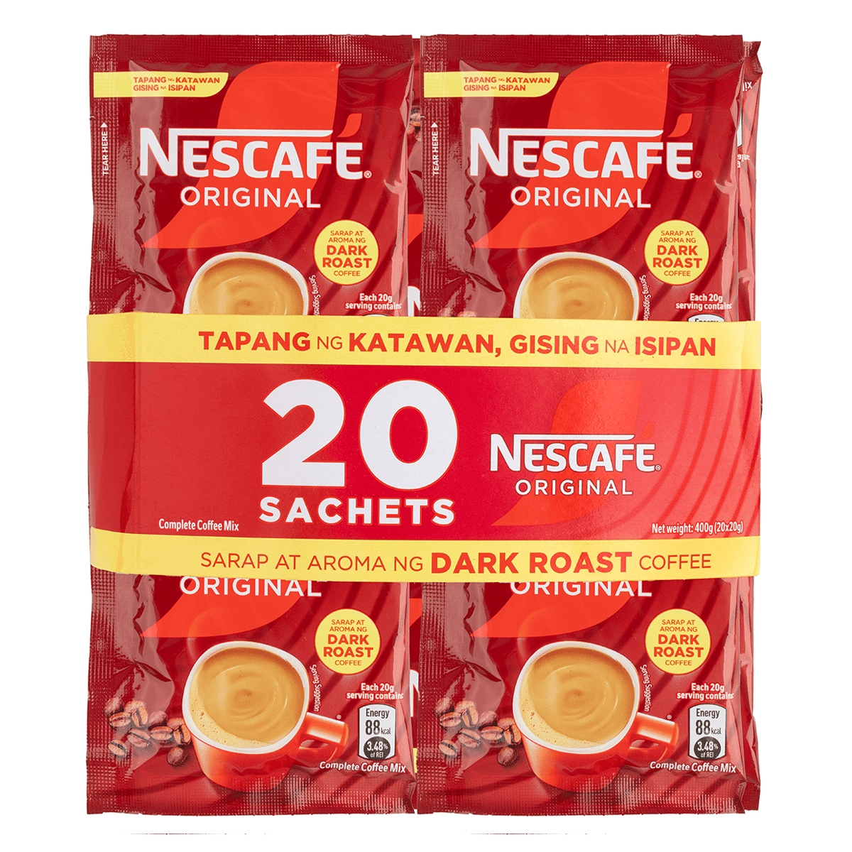 Nescafe Original 3-in-1 Coffee Dark Roast Mix 0.7 oz*20 pack