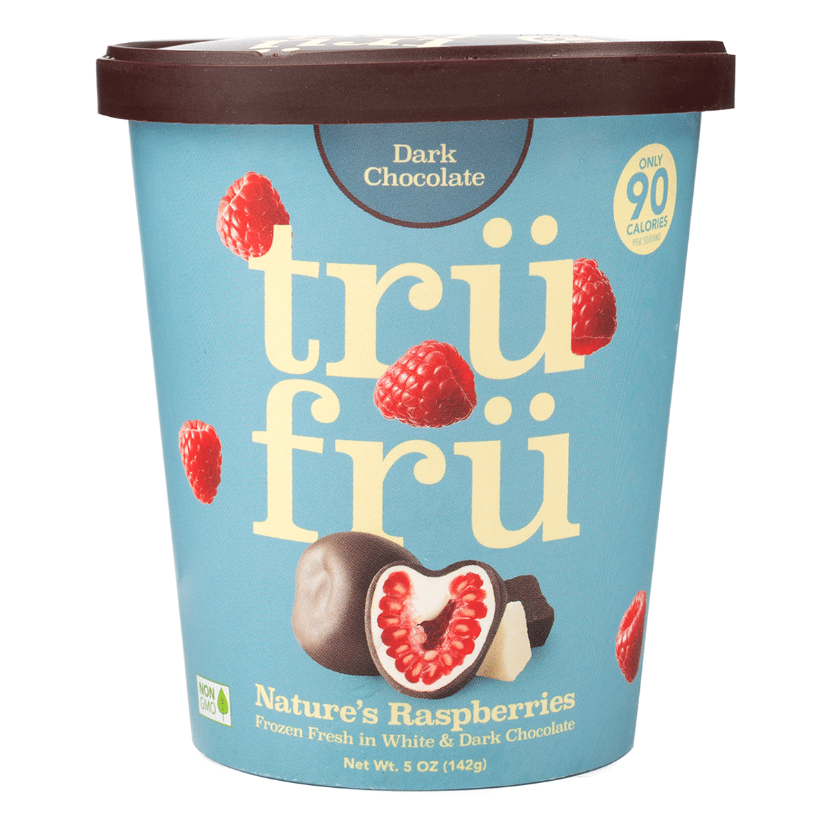 Tru Fru Nature's Raspberries in White and Dark Chocolate 5 oz