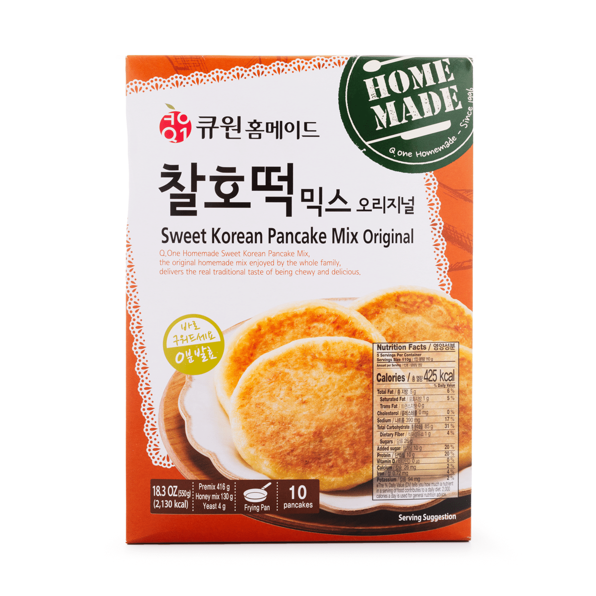 큐원 홈메이드 찰호떡 믹스 오리지널 1.2 파운드*10 팩