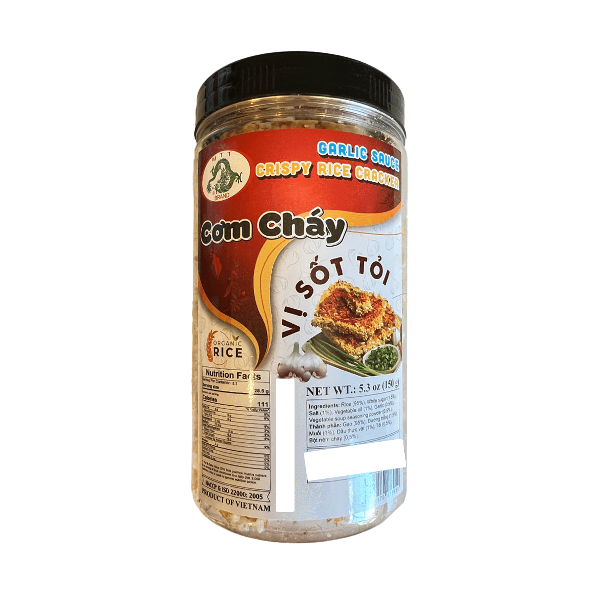 MTT Crispy Rice Cracker Garlic Flavor 150 g