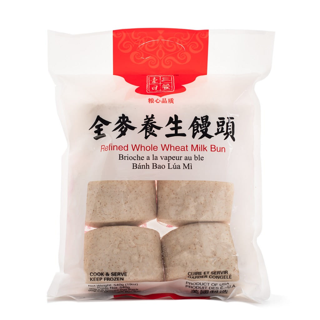Three Meals a Day Refined Whole Wheat Milk Bun, Frozen 540 g