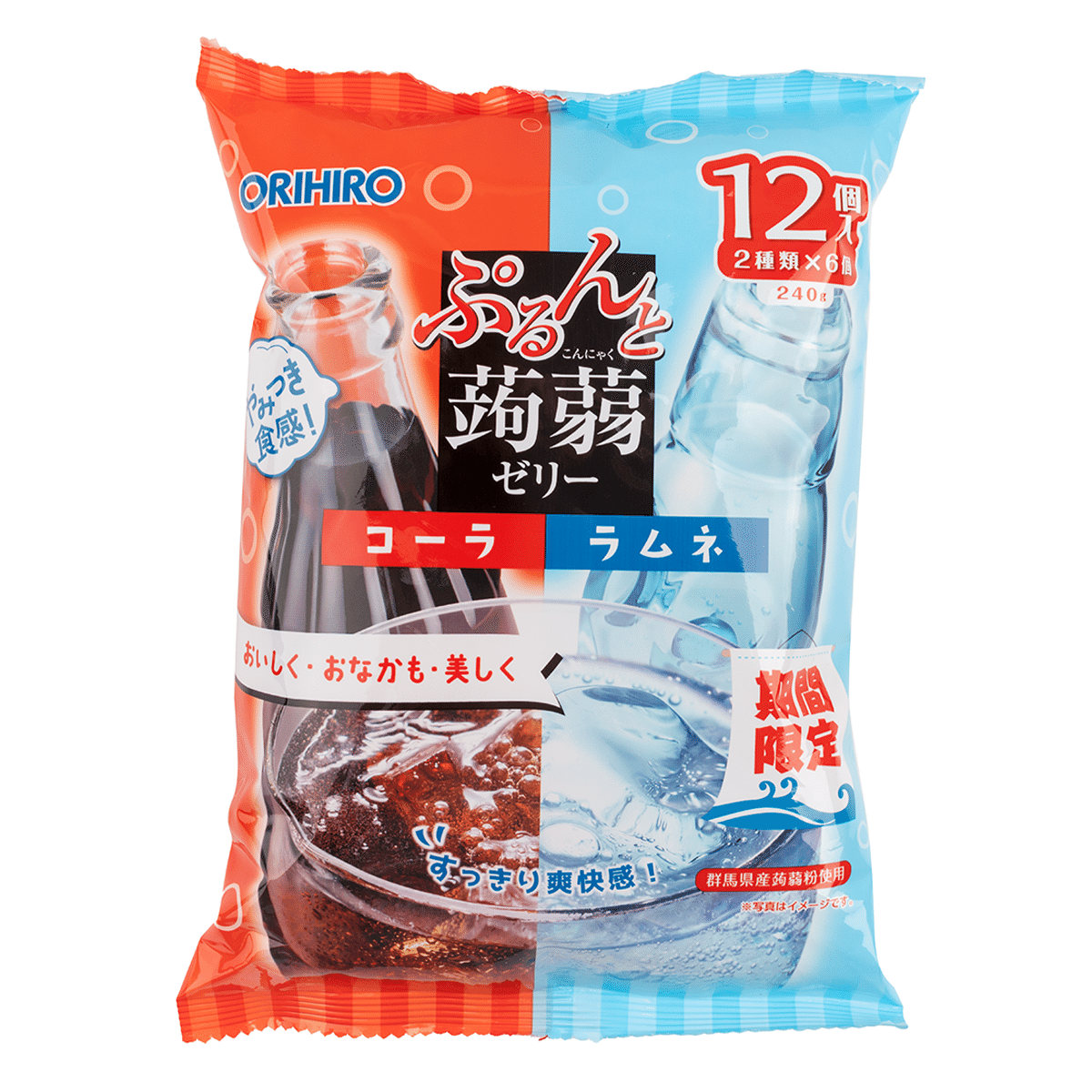 Orihiro Konjac Jelly Cola + Ramune [Limited Time] 12pcs 240 g