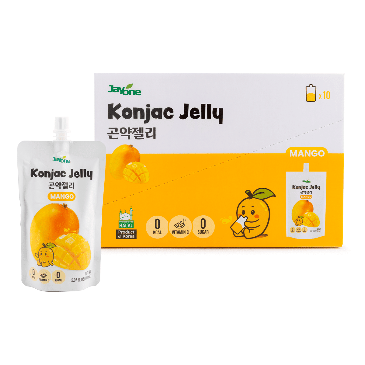 Jayone Drinkable Konjac Jelly, Mango Flavor 150 ml*10 each