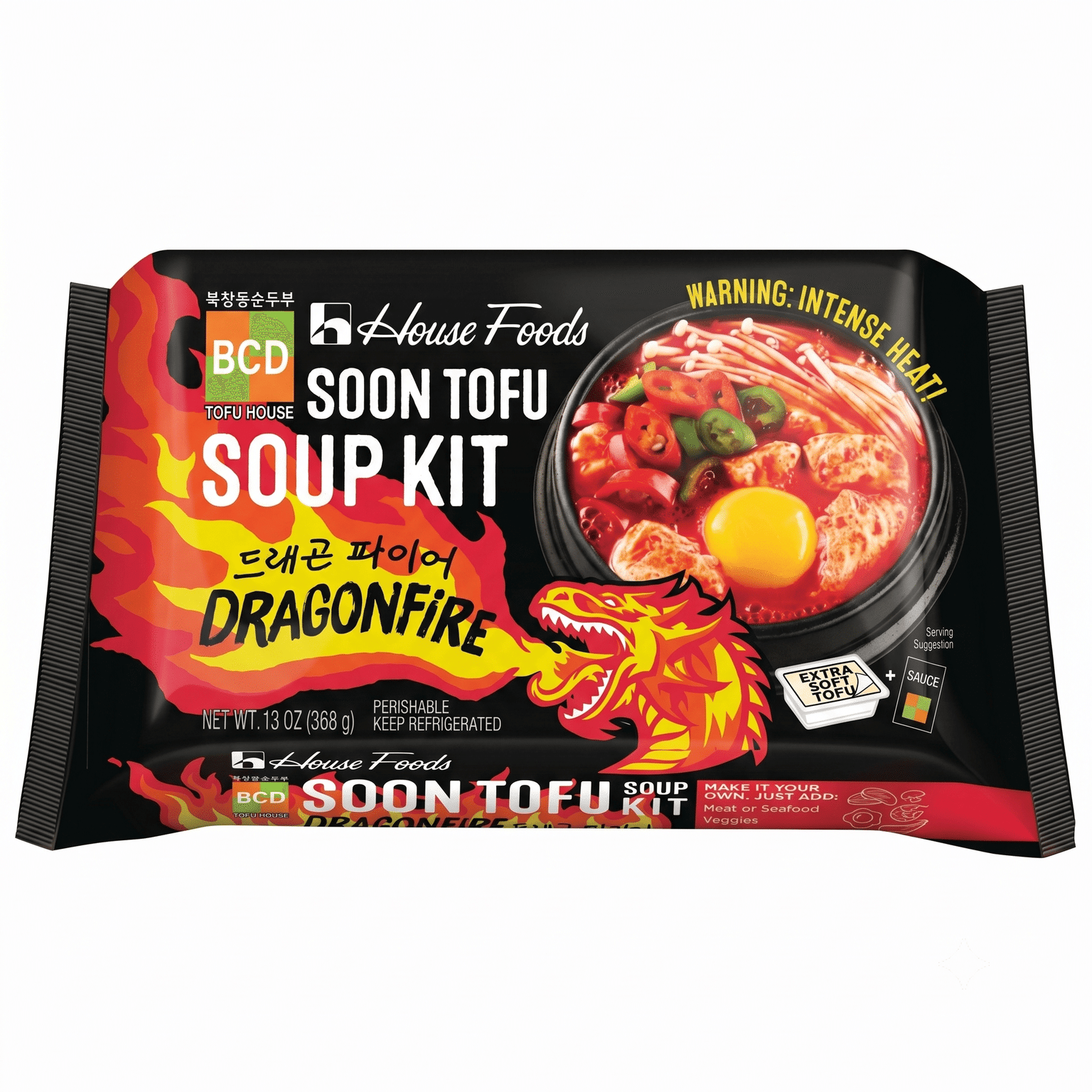 House Foods 순두부찌개 키트 드래곤파이어 극한 매운맛 13 온스