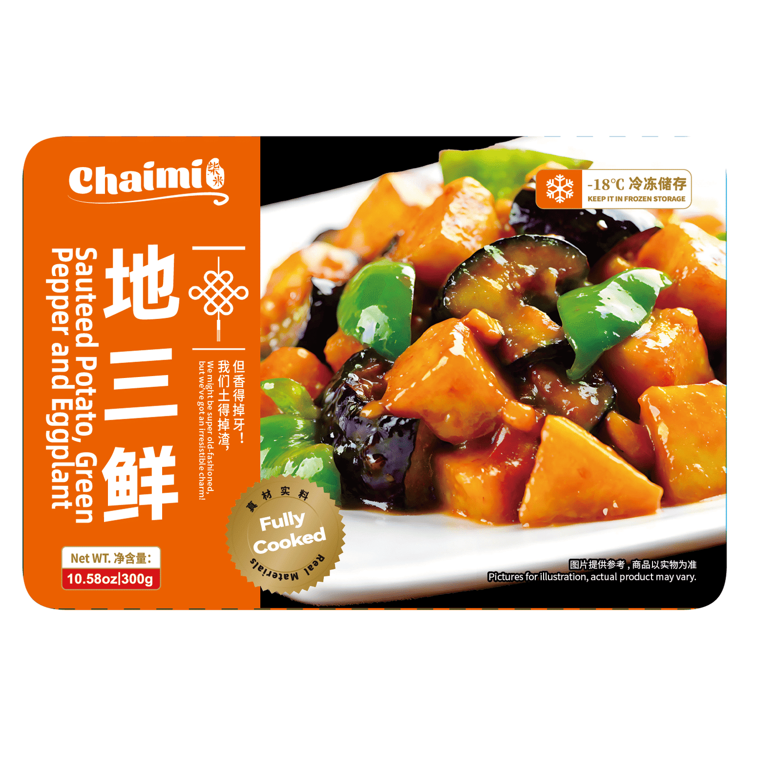 Chaimi 감자, 피망, 가지볶음 (냉동) 300 그램