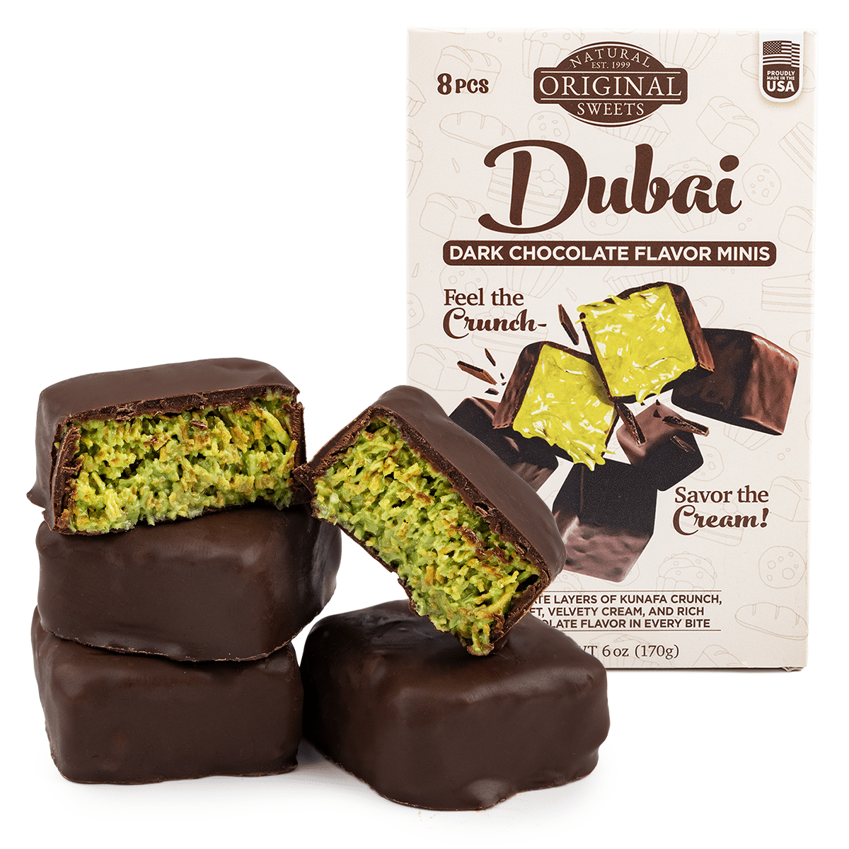 Original Natural Sweets Dubai Dark Chocolate Minis 6 oz