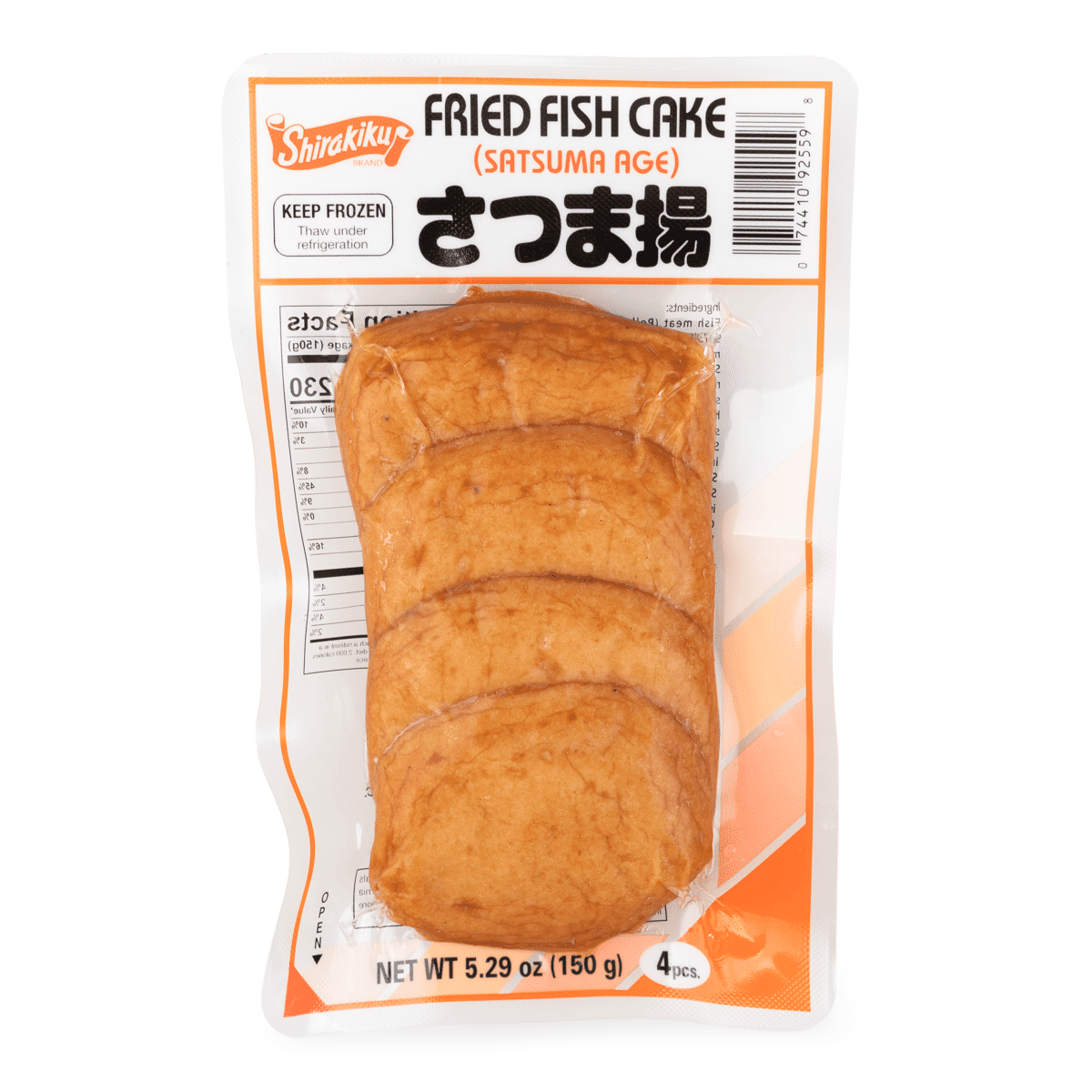 Shirakiku 냉동 어묵 사츠마아게 150 그램