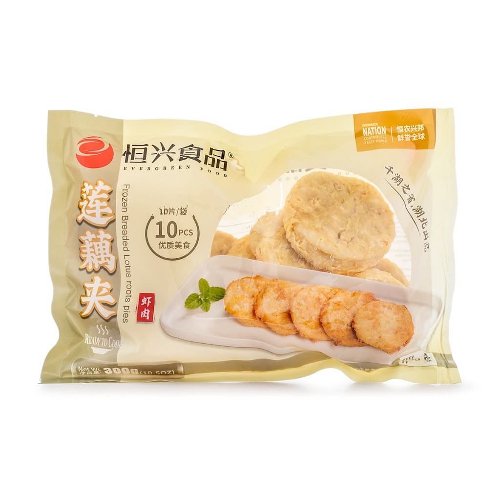 Evergreen Food Breaded Lotus Roots Pie Frozen 10.5 oz