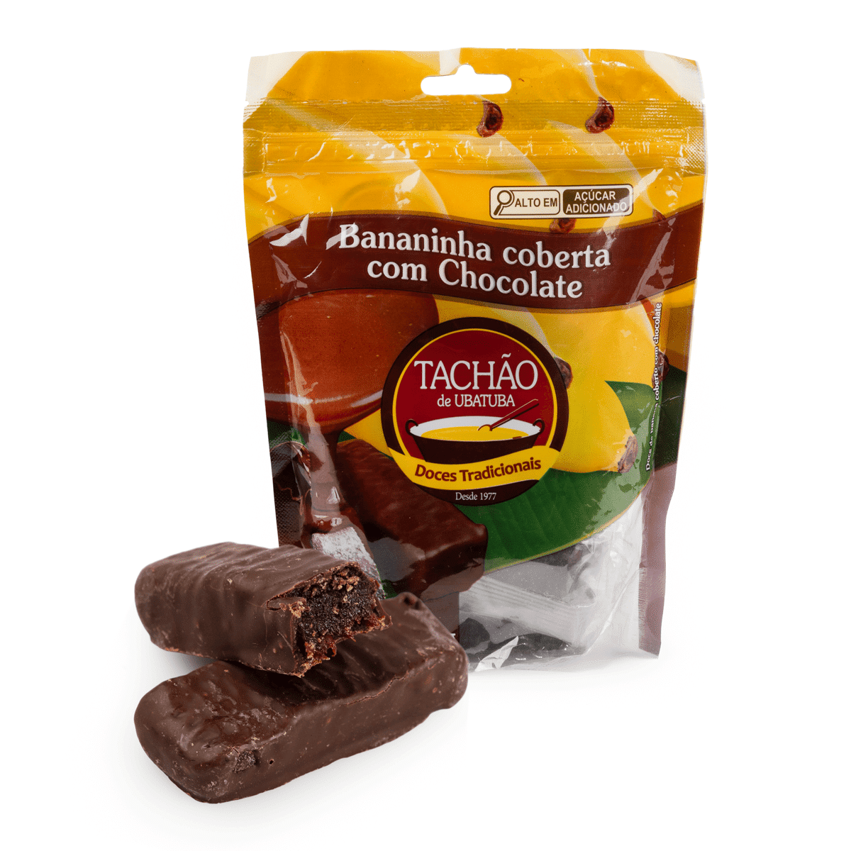 Barra de banana cubierta de chocolate Tachão de Ubatuba 200 gramo(s)